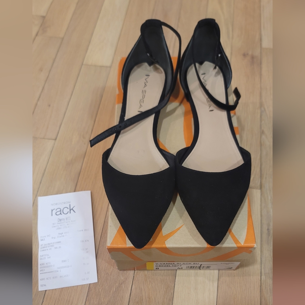 Via Spiga Black Pointed Flats